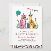 Invitation Appelez Tous Les Animaux De Fête Safari Jungle Ann (Devant)