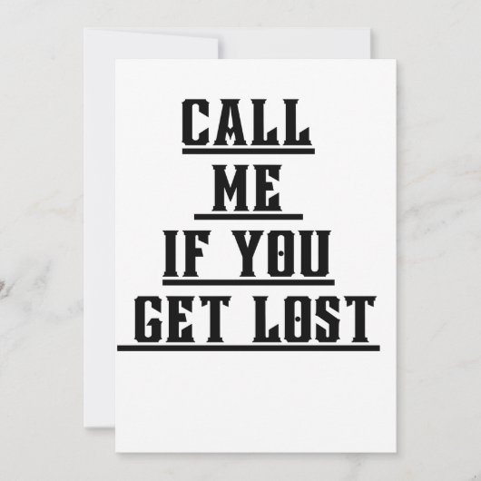 Invitation Appelle-Moi Si Tu Es Perdu (Devant)