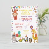 Invitation Appelle Tous Les Animaux De Fête ! Fête d'annivers (Debout devant)