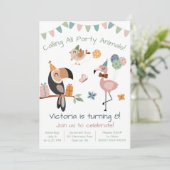 Invitation Appelle tous les animaux de fête ! Fun Anniversair (Debout devant)