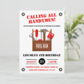 Invitation Appelle tous les Handymen ! Fête d'anniversaire de (Debout devant)