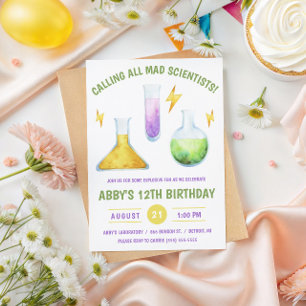 Invitation Appelle tous les scientifiques fous ! Fête d'anniv