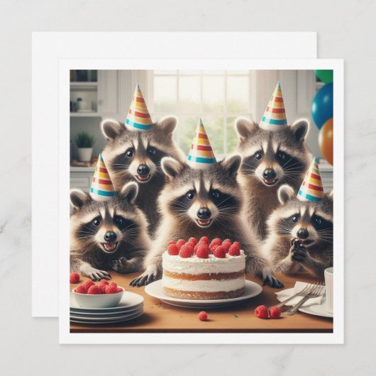 Invitation Appelle toutes les créatures sauvages ! Anniversai (Devant / Derrière)