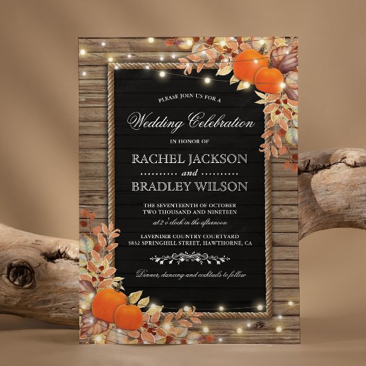Invitation Appels Automne Rustique | Mariage Grange en Bois