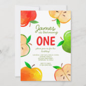 Invitation Apple 1er Anniversaire Bushel De Fun Anniversaire (Devant)