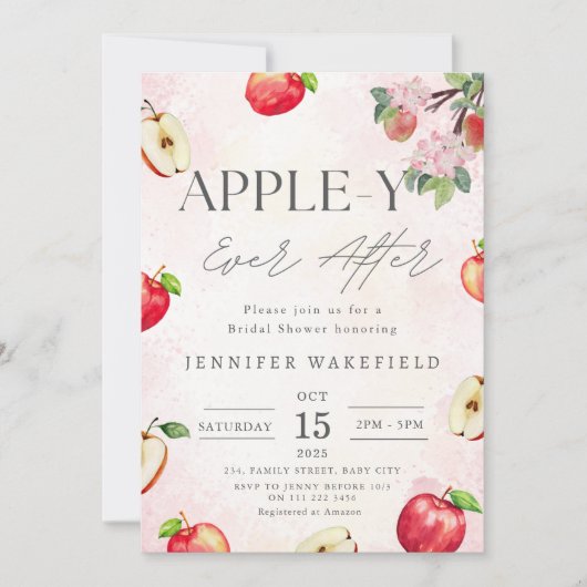 Invitation Apple Appley toujours après la Fête des mariées (Devant)