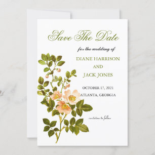 Invitation Apple Blossom Aquarelle tiges Enregistrer la date
