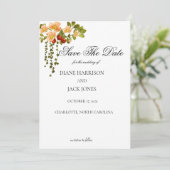 Invitation Apple Blossom Aquarelle tiges Enregistrer la date (Debout devant)