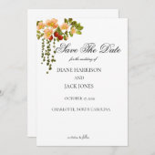 Invitation Apple Blossom Aquarelle tiges Enregistrer la date (Devant / Derrière)