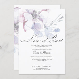 Invitation Apple Blossom Love est Patient Mariage Postponemen