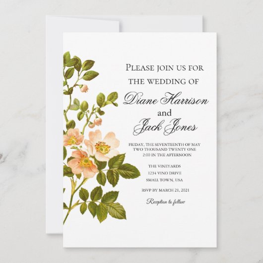 Invitation Apple Blossom Watercolor Mariage (Devant)