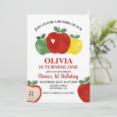 Invitation Apple Bushel de Fun 1er Anniversaire (Debout devant)