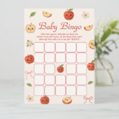 Invitation Apple de mon oeil Baby shower Bingo Game Card (Debout devant)