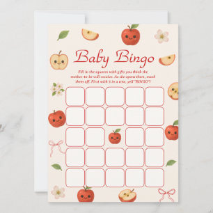 Invitation Apple de mon oeil Baby shower Bingo Game Card