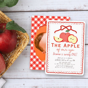 Invitation Apple de Nos Yeux Fille de 1ère Année d'Anniversai