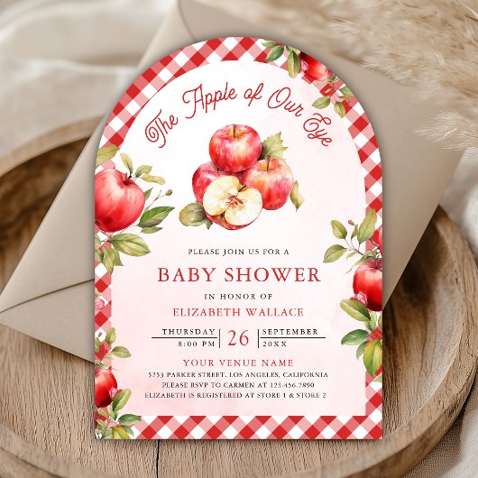 Invitation Apple De Notre Arc Oeil Code QR Baby shower