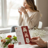 Invitation Apple de notre oeil aquarelle moderne code QR