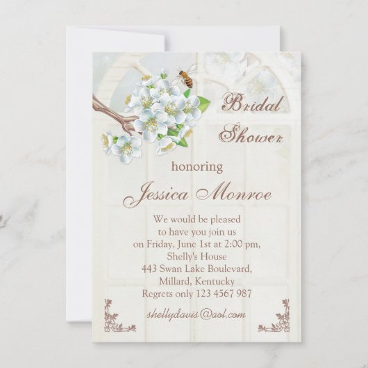 Invitation Apple fleurissent et la Fête de la mariée (Devant)