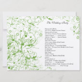 Invitation Apple Green Birds Swirl Ordre de service (Dos)