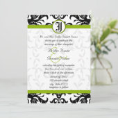 Invitation Apple Green & Black Mariage damassé (Debout devant)