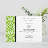 Invitation Apple Green Classic Mariage damassé (Debout devant)