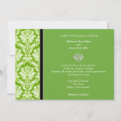 Invitation Apple Green Classic Mariage damassé (Devant)