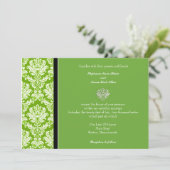Invitation Apple Green Classic Mariage damassé (Debout devant)