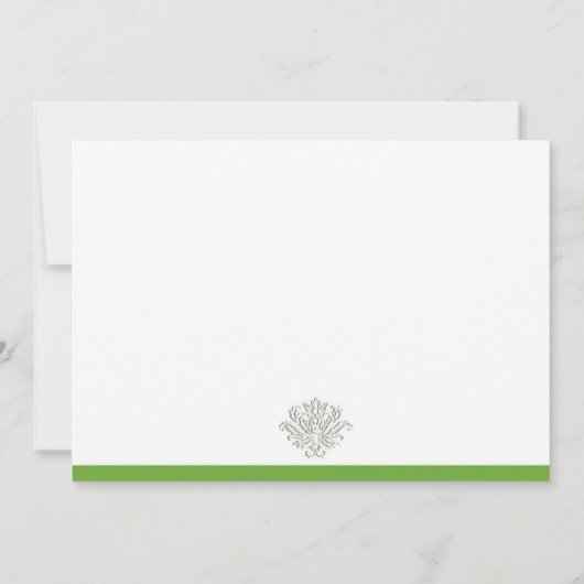 Invitation Apple Green Classic Mariage damassé (Dos)