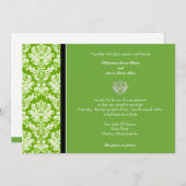 Invitation Apple Green Classic Mariage damassé (Devant / Derrière)