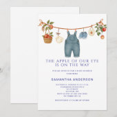 Invitation Apple of Our Eye Boy Baby Shower (Devant / Derrière)