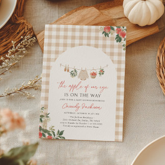Invitation Apple of Our Eye Fall Gingham Baby Shower