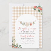 Invitation Apple of Our Eye Fall Gingham Baby Shower (Devant)