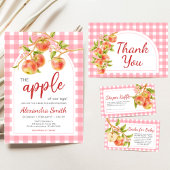 Invitation Apple of Our Eye Gingham Baby Shower