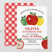Invitation Apple Panier de Fête 1er Anniversaire (Devant / Derrière)