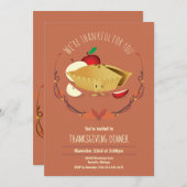 Invitation Apple Pie Thanksgiving Dîner (Devant / Derrière)