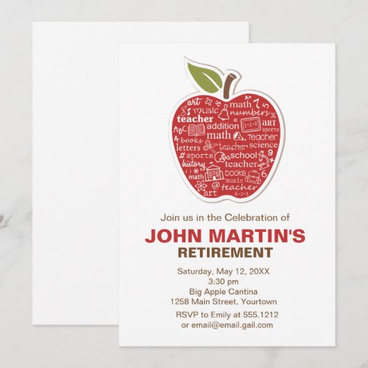 Invitation Apple Retirement (Devant / Derrière)