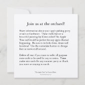 Invitation Apple sélectionnant l'amusement de collecteur de (Dos)