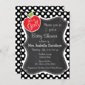 Invitation Apple sur les Pois noirs et blancs (Devant / Derrière)