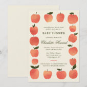 Invitation Apple Theme Fall Harvest Baby Shower (Devant / Derrière)