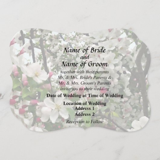 Invitation Apple Tree Dans Les Produits Mariages Bloom (Devant / Derrière)