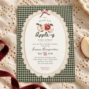Invitation Appley Ever After douche nuptiale à carreaux vinta