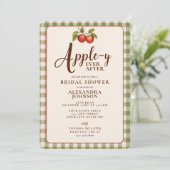 Invitation Appley Ever After Fête de Mariage Gingham Automne (Debout devant)