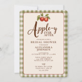 Invitation Appley Ever After Fête de Mariage Gingham Automne (Devant)