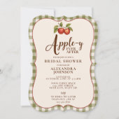 Invitation Appley Ever After Fête de Mariage Gingham Automne (Devant)