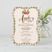 Invitation Appley Ever After Fête de Mariage Gingham Automne (Debout devant)