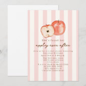 Invitation Appley Ever After Fête de Mariage Rose (Devant / Derrière)