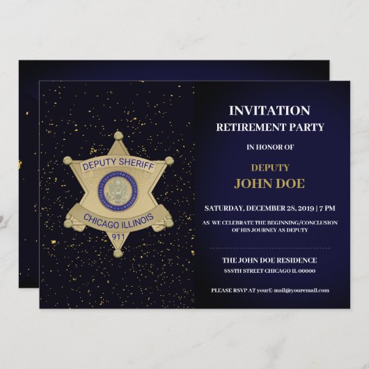 Invitation Application de la loi Appel à retraite (Devant / Derrière)