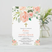 Invitation Apporter des aquarelles florales d'or fille de bap (Debout devant)