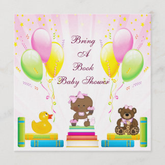 Invitation Apportez à un livre le baby shower ethnique de