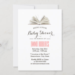 Invitation Apportez un Baby shower de demande de livre